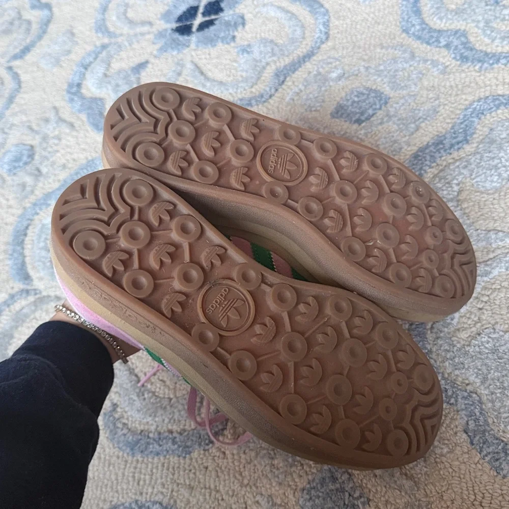 ADIDAS GAZELLE BOLD SHOES in True Pink / Green / Cloud White - Picture 5 of 7